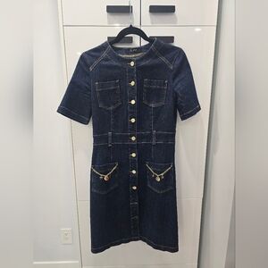 Rinascimento Dark Blue Denim Mini Dress